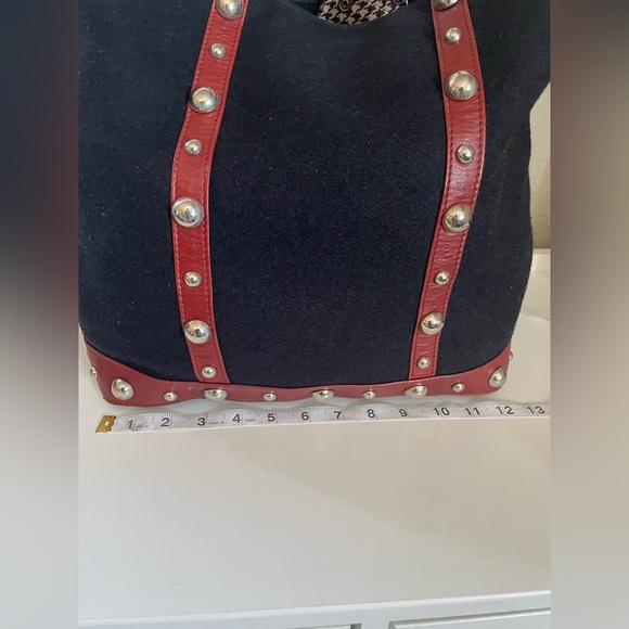 Vanessa Bruno CABAS MOYEN Tote Bag Navy Wool - Picture 3 of 7
